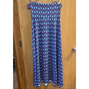Lularoe Bright Multicolor Maxi Skirt XS / Fits Sizes 2 - 4 Blue Pink
